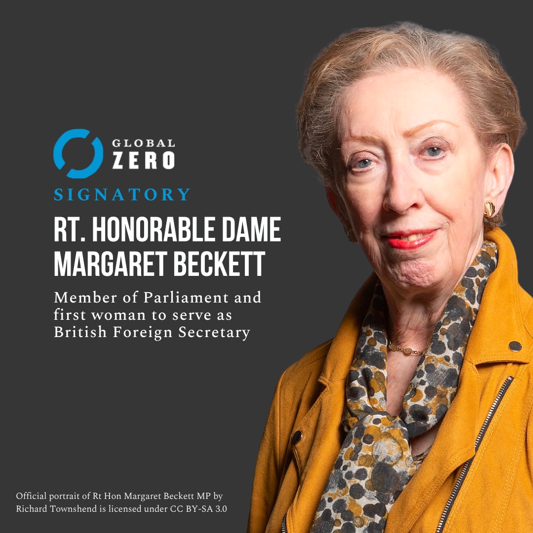 An image of Dame Margaret Beckett is to the right. To the left is her name and biography.